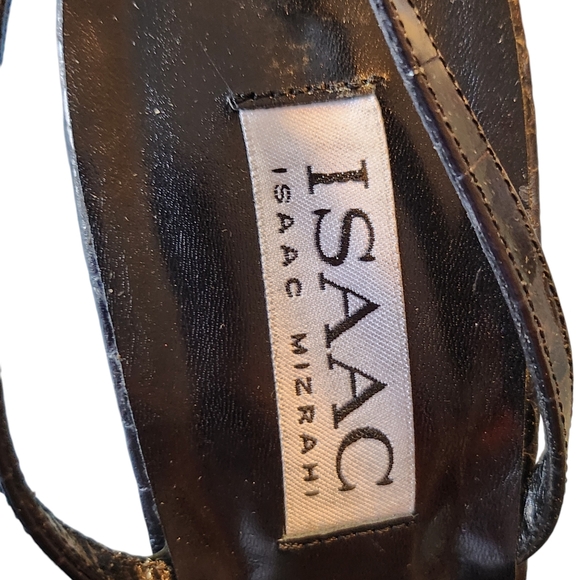 Vintage Isaac Mizrahi Paige Crocodile Black Leather Slingback Heels Size 8.5M - Picture 8 of 12